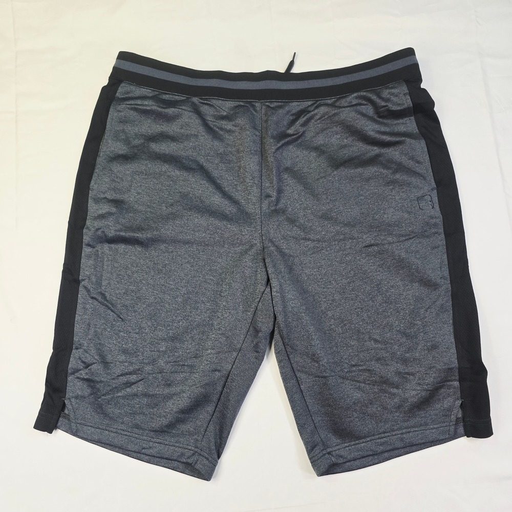AND1 Basketball Shorts Men's Size 2XL Gray Black Athletic Drawstring ANM212SH02
